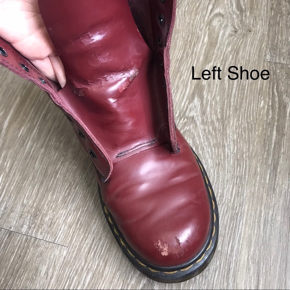 Dr. Martens Original 1460 Smooth Leather Lace Up Boots Cherry Red Size US 6 - Picture 14 of 17